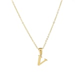 Gold color / 1 Piece Simple Series Simple Letter V Stainless Steel  Gold Color Women's Pendant Necklaces Picture22